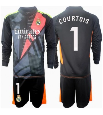 Real Madrid Thibaut Courtois #1 Brankář Venkovní dres komplet pro Děti 2024-25 Dlouhým Rukávem (+ Krátké kalhoty)